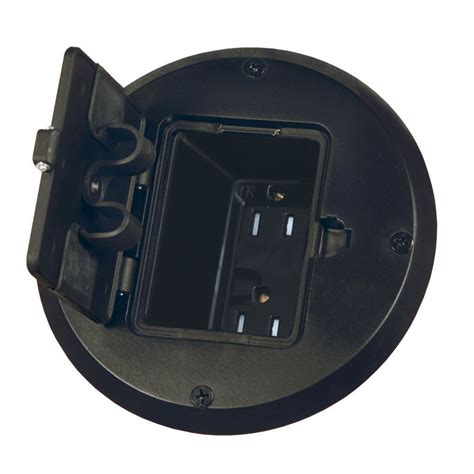 1-gang round steel round floor box kit black|Hubbell RACO 1.